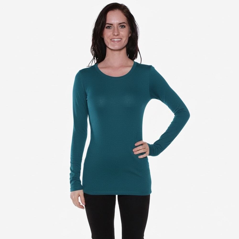 Active Basic Athletic Fitted Long Sleeves Crew Neck Tee